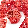 7 шт. красно-белые зубчатые колеса, металлические кубики, набор полых металлических многогранных кубиков, подходит для ролевой игры, настольной игры, карточной игры