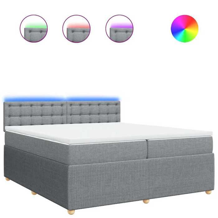 Maison Exclusive - Sommier à lattes de lit avec matelas Gris clair 200x200cm Tissu