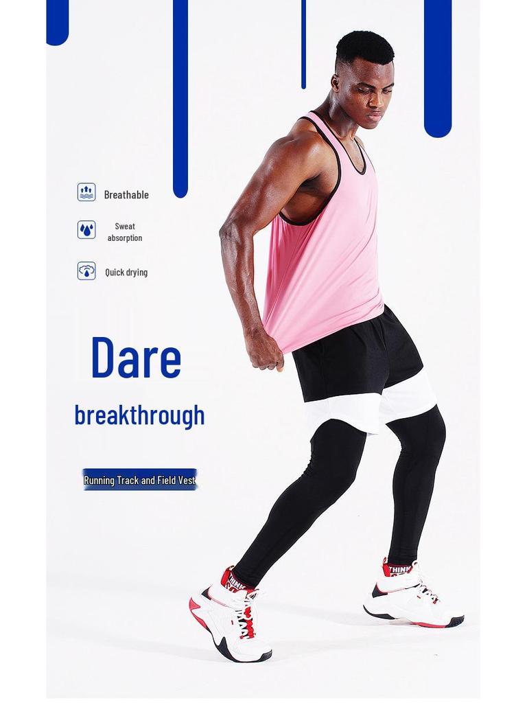 Мужская быстросохнущая майка для бега больших размеров - Легкая, свободного кроя для летнего фитнеса и баскетбола.