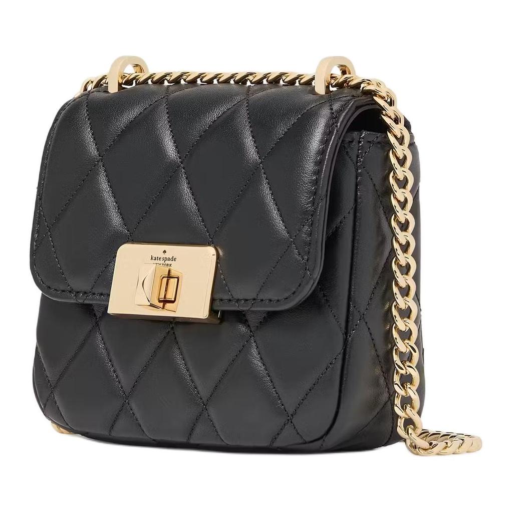 Kate Spade Quilted Leather Shoulder Bag, Crossbody Bag Regular Women's Black KJ956-001