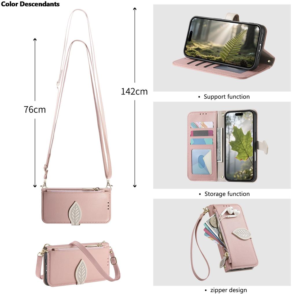 Leaf Buckle Crossbody Lanyard Wallet Case For Infinix Note Hot 50 Pro Plus Spark 20C Card Holder Luxury Leather Phone Cover Bags
