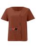 Women's Fashion Love Print Shot Sleeve T-shirt Loose Cotton Shirt Casual Loose Summer Blouse Tops Plus Size