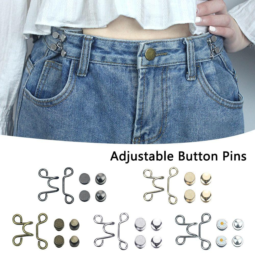 No Sewing Required Adjustable Button Pins Button Clip Pant Waist Tightener Pant Waist Buttons
