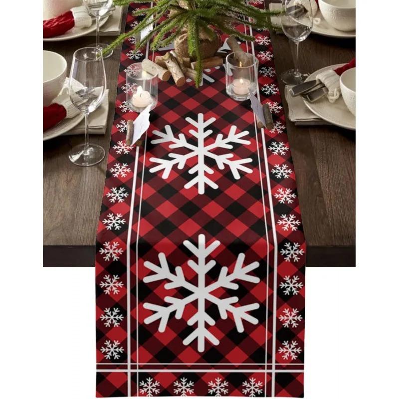 Рождественская скатерть-дорожка С Рождеством украшения для дома 2024 Рождественский флаг на стол Чехол Navidad Noel Подарок Новогодняя скатерть