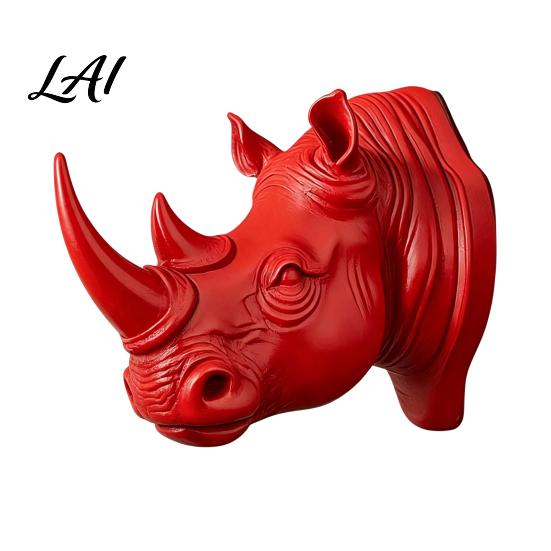 Artistic Wall Ornament Rhino Head Hook Hats Decorative And for Keys Animal Coat Creative Mounted Rack Entryway Key Holder