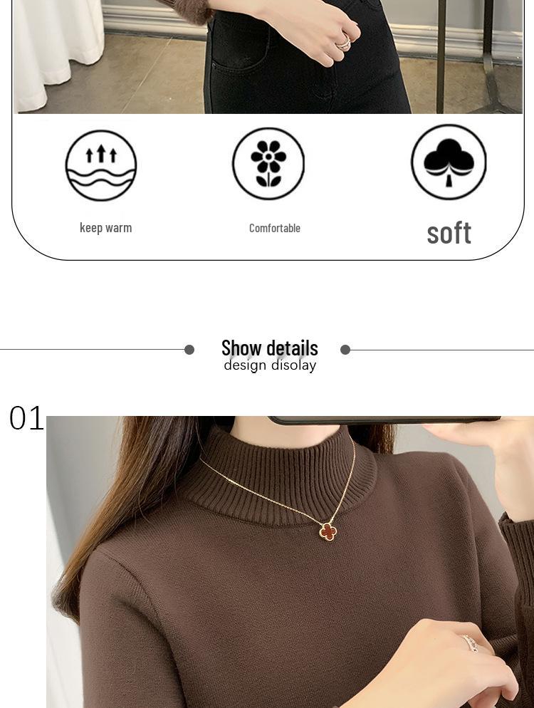 Women's Velvet Fleece Base Layer Sweater - 2025 Stylish Autumn/Winter Warm One-Piece