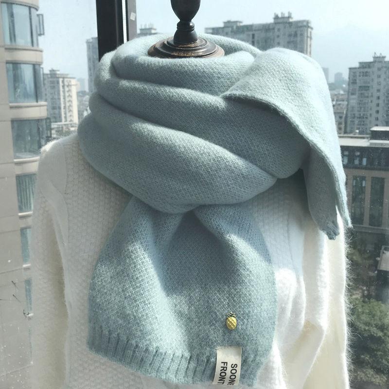 Pineapple Scarf Female Autumn and Winter Models Korean Wild Student Couple Cute Knitted Woolen Thick Warm Scarf