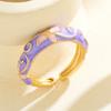 Colorful Flower Open Ring Versatile Drip Glazing Ring Unisex Oil-Drop Enamel Ring  Gift