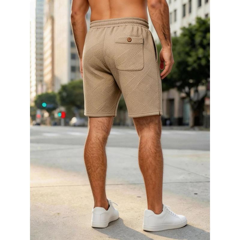 Мужские повседневные вязаные шорты с карманами, на кулиске, с эластичным поясом.