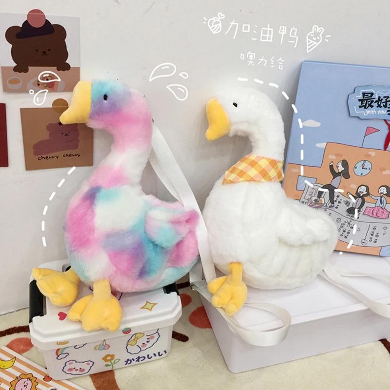 Kawaii плюшевая 3D сумка в форме гуся женская зимняя мягкая теплая женская симпатичная сумка через плечо для покупок женская сумка через плечо
