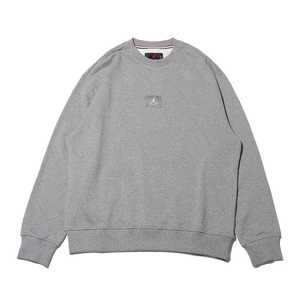 Jordan Спортивная удобная мягкая толстовка Flight Fleece Crewneck с длинным рукавом, мужская толстовка Carbon FV7259-091