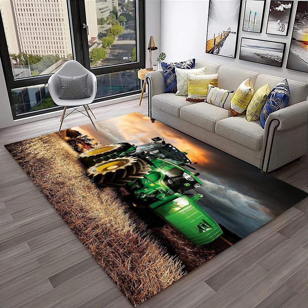 3D Retro Car Tractor Truck Series Carpet Rug for Home Living Room Bedroom Sofa Doormat Decor,Child Area Rug Non-slip Floor Mat