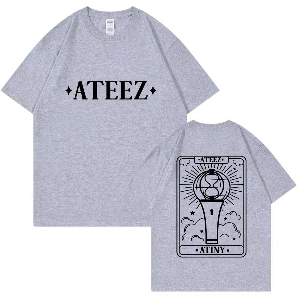 Korean Ateez The World Ep Fin Will Tour T Shirts Fashion Harajuku T Shirt Unisex Women Hip Hop Loose Cotton Tshirt Kpop Streetwear