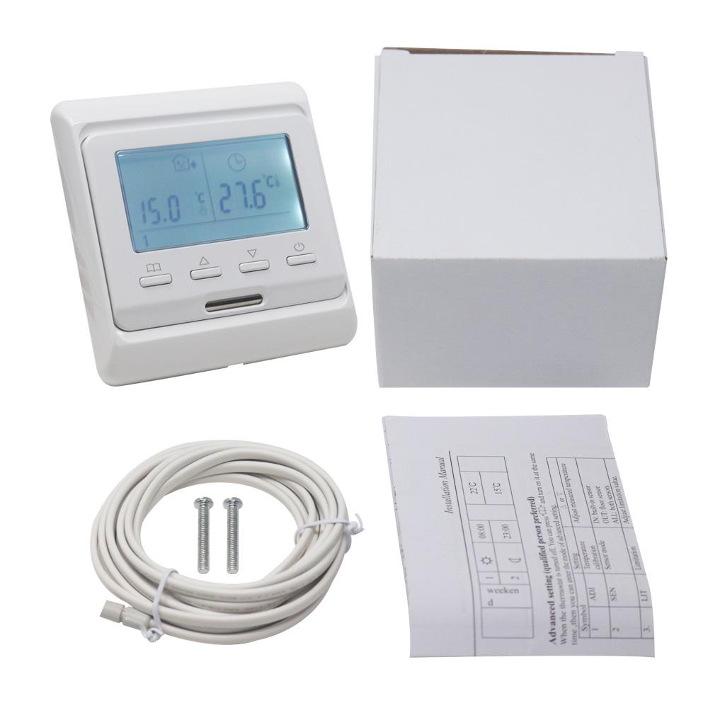 LCD Programmable Digital Floor Heating Temperature Controller Room Air Thermostat 16A 230V AC
