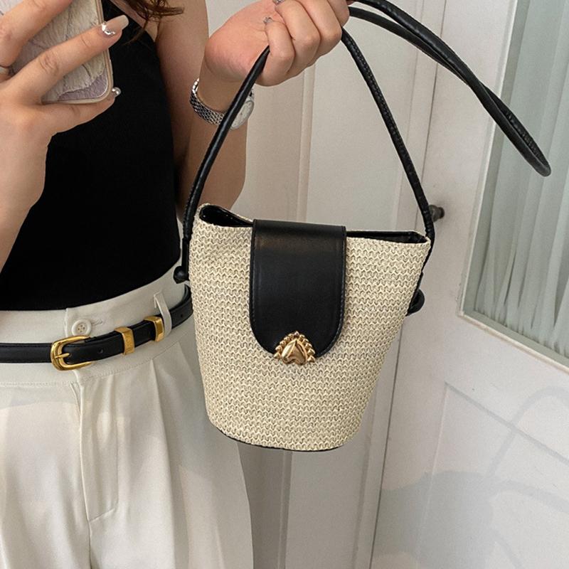 Женская соломенная плетеная модная простая сумка для мелочи и телефона для отпуска на пляже через плечо