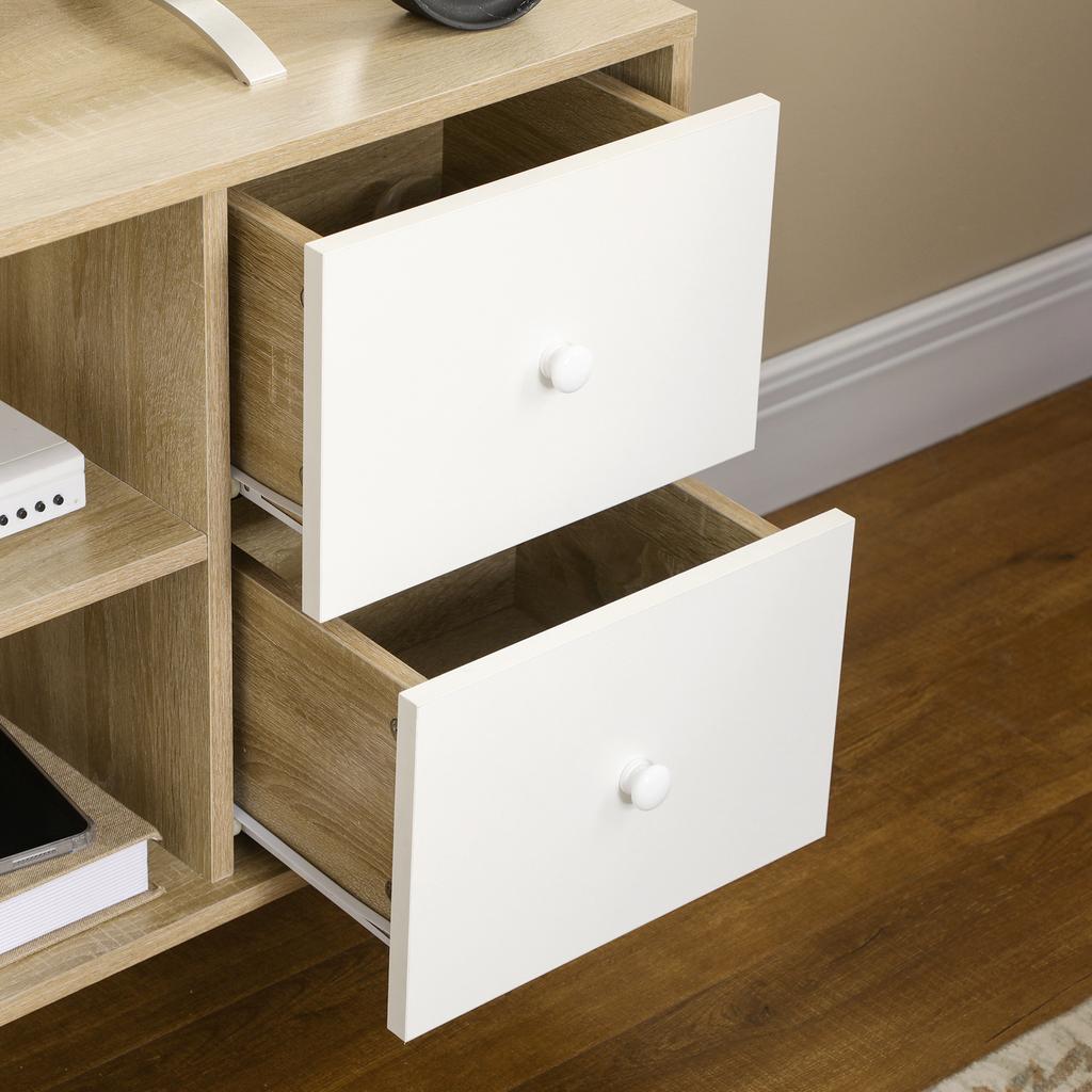 TV cabinet for TVs up to 45 inches solid wood legs Scandinavian style 3 open compartments 1 cupboard 120 x 30 x 60 cm