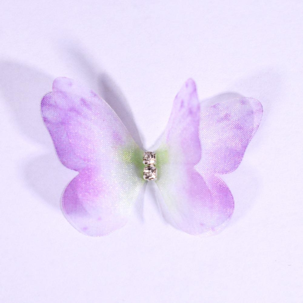 50 шт. аппликации из органзы с градиентным цветом в виде бабочек, свадебные аксессуары для волос