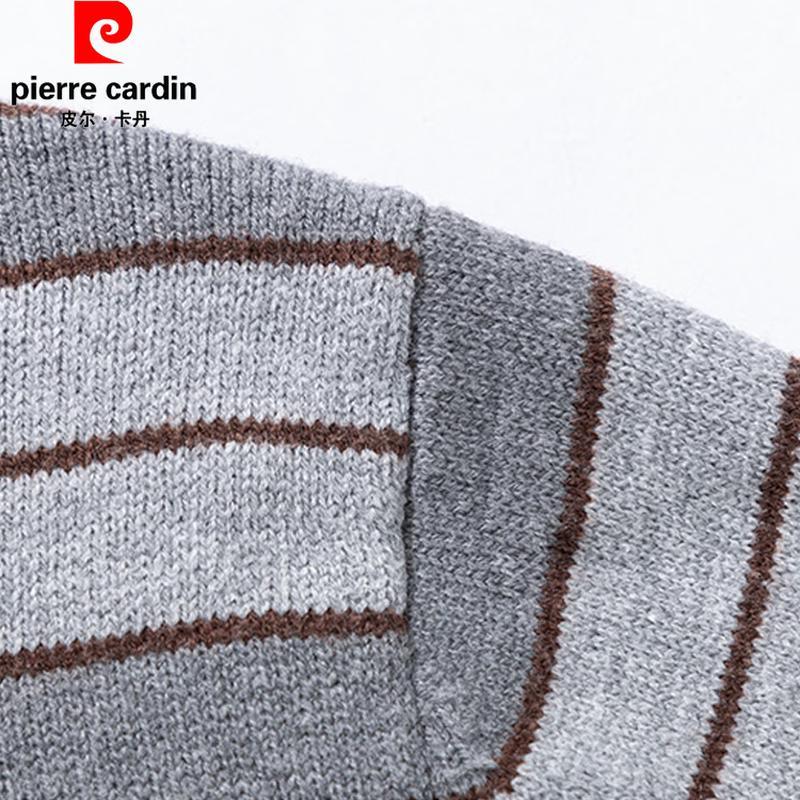 Pierre Cardin Men's Vintage Style Contrast Stripe Knit Cardigan