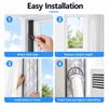 Thickened Portable Ac Window Seal Kit Aluminum Foil Cotton Oxford Cloth Exhaust Hose Vent Cover Waterproof Heat Insulation
