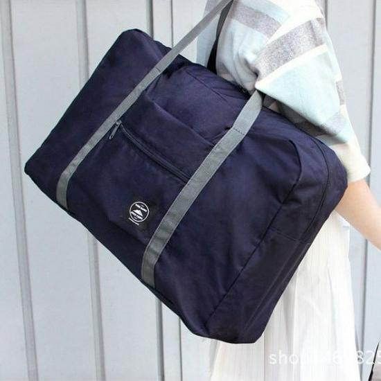 Korean Style Foldable Travel Organizer Bag - Jacquard Clothes Storage