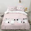 New 3D Print Cartoon Cat and Fish Comfortable Duvet Quilt Cover Pillowcase Bedding Set Children Bedroom Decoration Home Textile