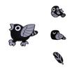 Chic Black Punk Bird Brooch With Creative Cartoon Design Eyecatching Decorative Alloy Pin All For