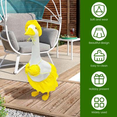 Гавайский Наряд Гуся для Крыльца Стирка Летом Газонная Статуя Гуся Одежда Милое Украшение для Вечеринки Декор Двора Подарок