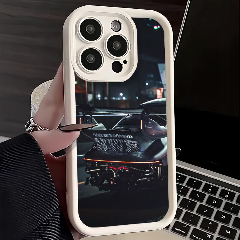 Чехол для телефона iPhone 17 Air 16E 15 16 Pro Max Спортивный автомобиль RWB Крутой чехол 14 Plus 13 12 Mini Мягкий силиконовый Fundas