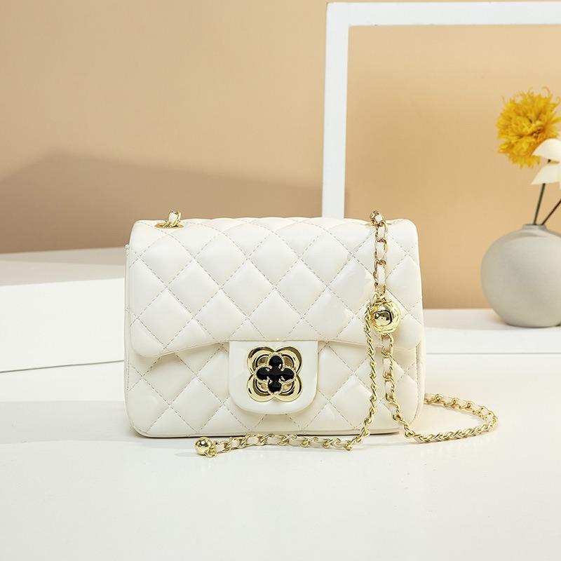 Маленькая женская сумка-цепочка с золотым шариком, простая сумка на одно плечо, маленькая квадратная сумка через плечо с ромбовидной решеткой