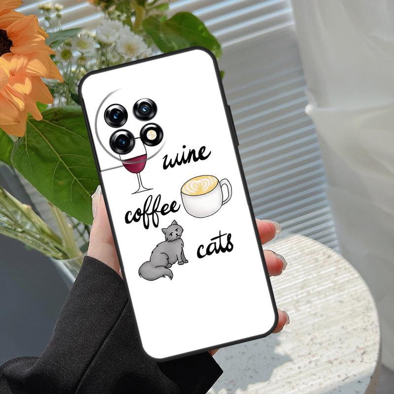 Coffee Wine Cup Case For OnePlus 15 15R 13 13T 13R 12 12R 11 10 10R 10T 8T Nord 5 CE 4 2 3 Lite N20 N30 Cover