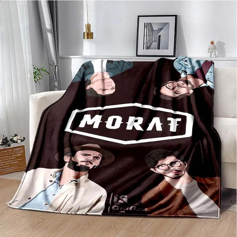 Фланелевое одеяло с принтом музыкальной группы Morat, мягкое, осенне-зимнее, теплое, плюшевое, для взрослых, для спальни, дивана, кровати, пикника