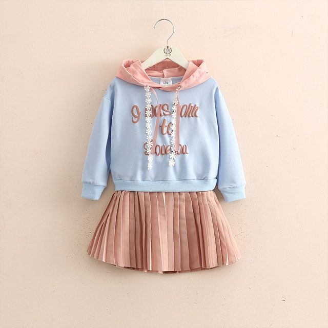 Одежда для девочек, платье, весенне-осенняя детская одежда, платье-толстовка, детское платье с длинными рукавами и капюшоном