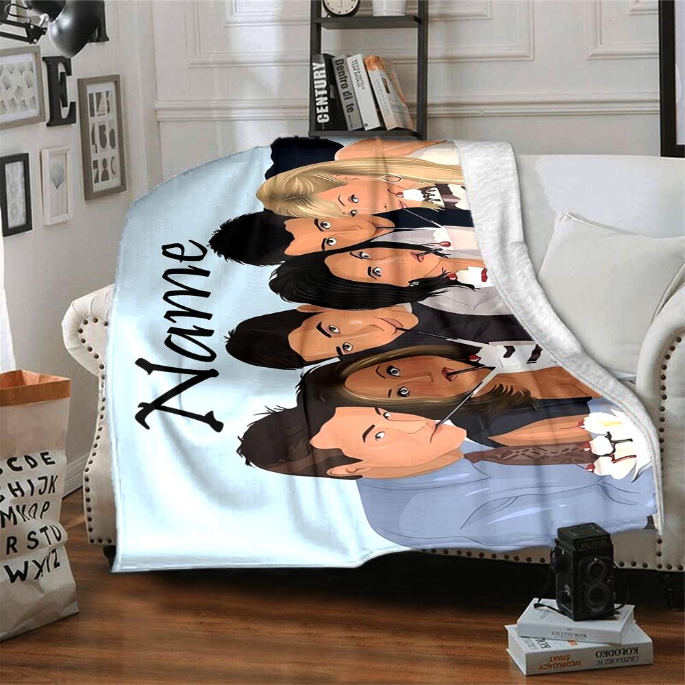 Custom Name Friends Theme Printed Blanket - Perfect for Couch, Bed, Travel & Outdoor Use | Machine Washable, Cozy & Durable.