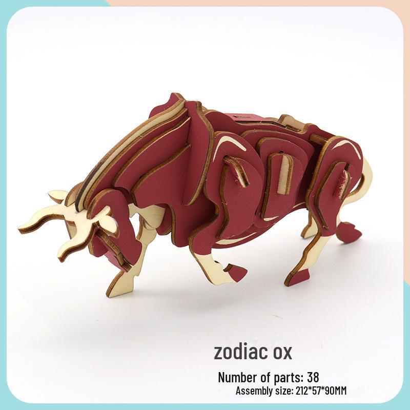 Милые животные DIY 3D деревянная головоломка для детей