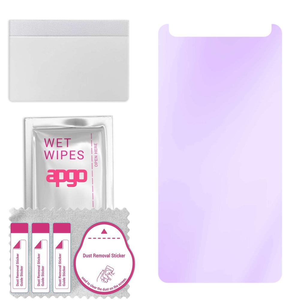 apgo Anti-Blue 9H Hybrid protective glass compatible with Nokia 3.1, flexible nano glass, great replacement for tempered glass, scratch-resistant, ful