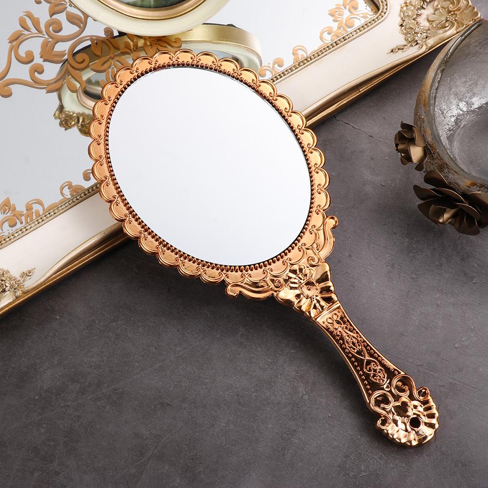 Beauty Dresser Mirror Makeup Mirrors Handheld Mirror Oval-Shape Vintage Vanity Mirror