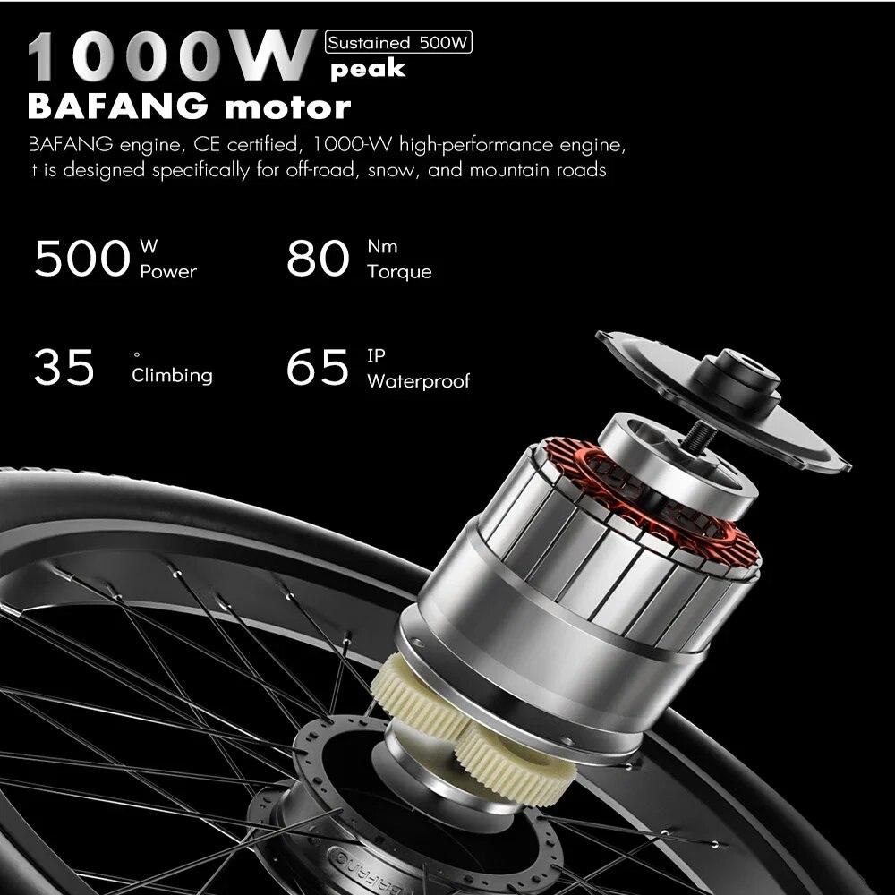 Электрический велосипед, 500 Вт, мотор Bafang, электронные горные велосипеды, 48 В, 17,5 Ач, электрический велосипед для взрослых, уличный велосипед, 27,5 дюймов, электронный велосипед