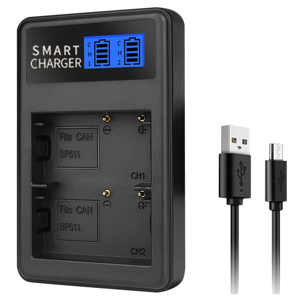 BP511 ЖК-зарядное устройство USB Зарядное устройство для аккумуляторов камеры Эффективная зарядка для EOS 10D 20D 30D 40D 50D D60 MV630i Камера