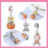 Copper Charms Birthday Little Panda Hugs Orange Charms Beads Pendant Fit Original Bracelet Diy Jewelry For Women