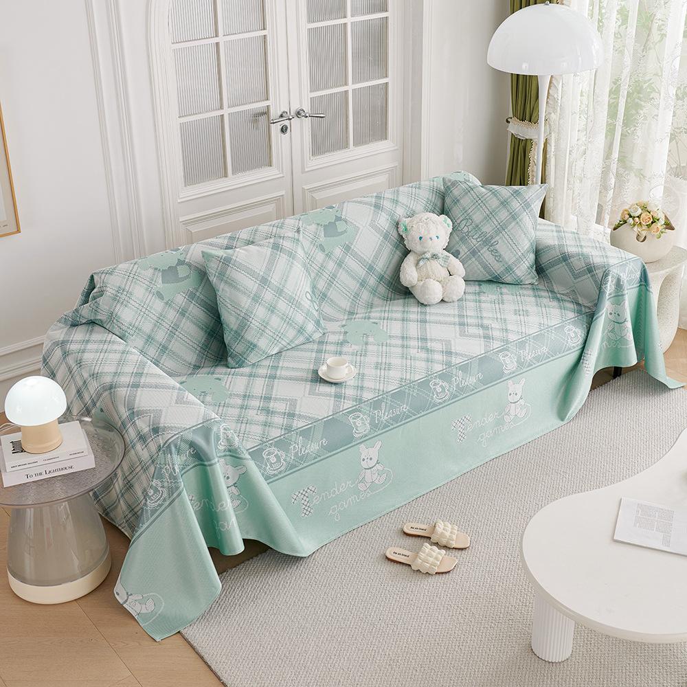 Summer Ice Silk Machine Washable Anti-Scratching Non-Slip Simple One-Piece Sofa Towel Sofa Cover All-Inclusive Universal Cover Towel