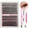 DIY Eyelash Set with Tweezers Glue Eyelash Set 30D+40D Curly False Eyelashes