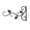 Black Hanging Flower Basket Brackets Iron Butterfly Bird Pattern Wall Mounted Plant Hanger Indoor Outdoor Garden Backyard