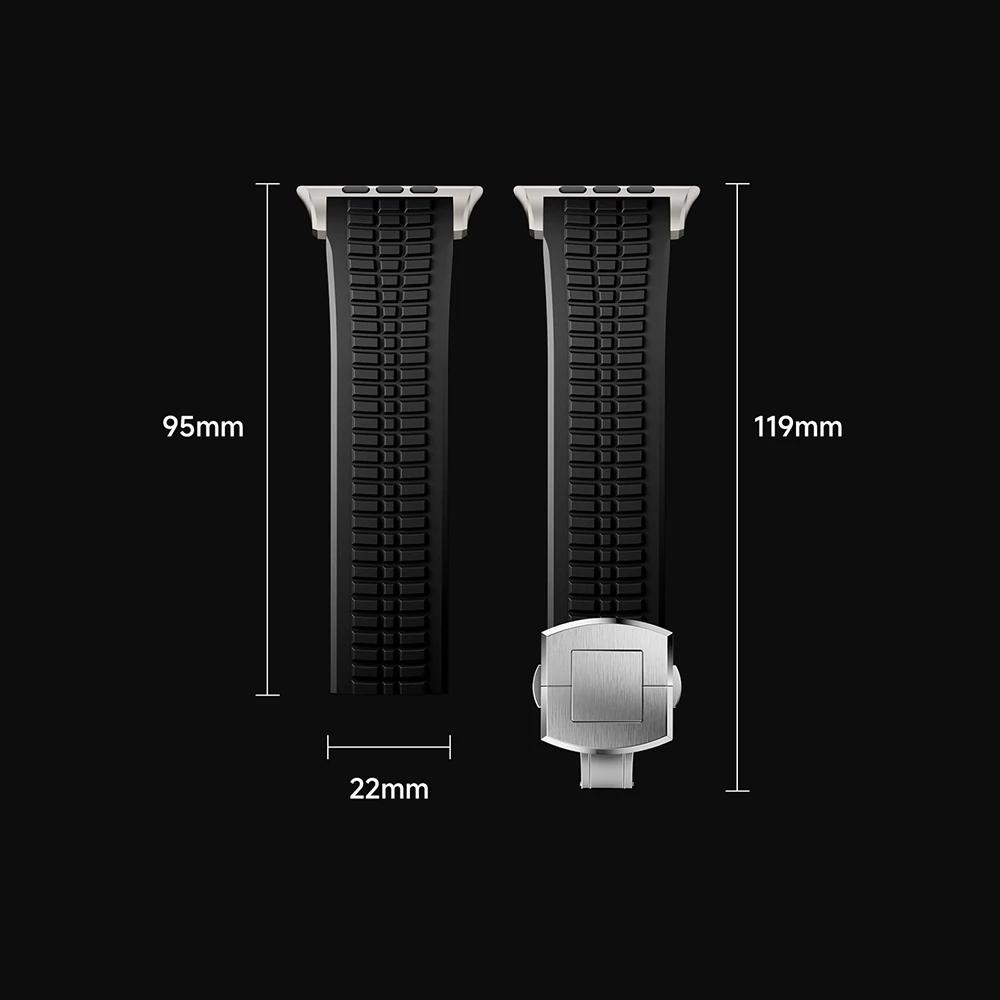 Силиконовый ремешок TPU для Apple Watch Band Ultra 3 49мм 46мм 45мм 44мм Браслет титанового цвета для IWatch Серии 11 10 9 8 SE 7 6 5