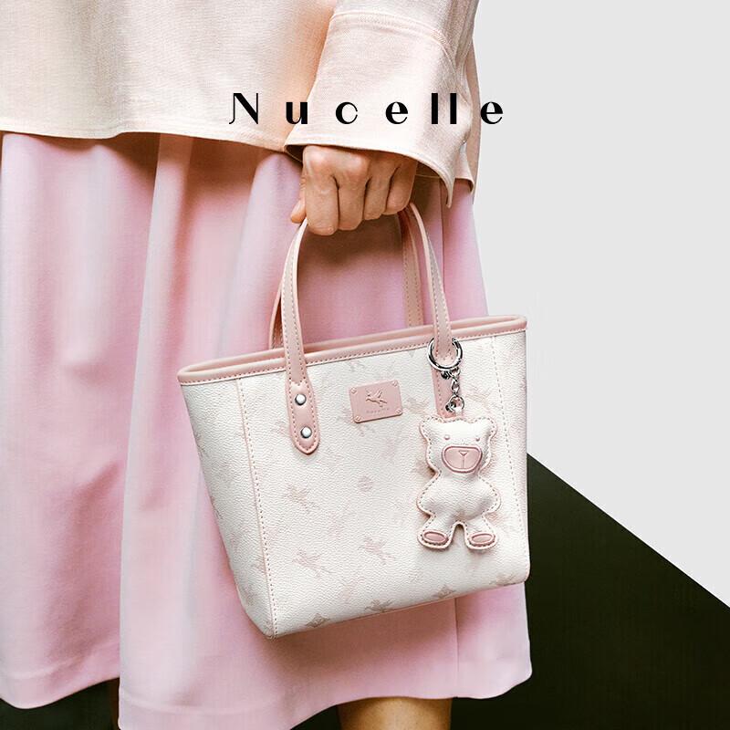 NUCELLE Small Tote Bag, Handheld Bag, Shoulder Bag, Pink, Small Size