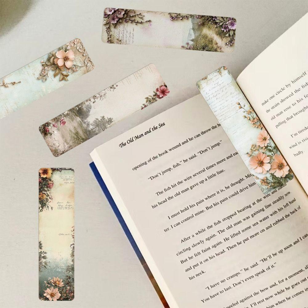 30 шт. Цветы Пейзаж Книжный Клуб Закладки Страниц Винтажные DIY Декор для Чтения Студенты