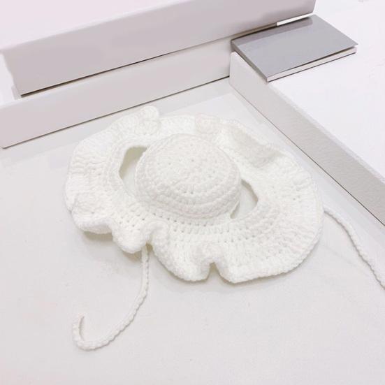 Шапка для питомца Деликатная отделка Подвеска Декор Высокая эластичность Милый питомец Регулируемый ремешок Вязаная шапка для вечеринки