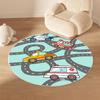 Мультяшный ковер с дорожным движением, коврик, ковер, транспорт, дорога, лабиринт, детский, образовательный, машина, украшение для дома, круглый напольный коврик, ковры для гостиной
