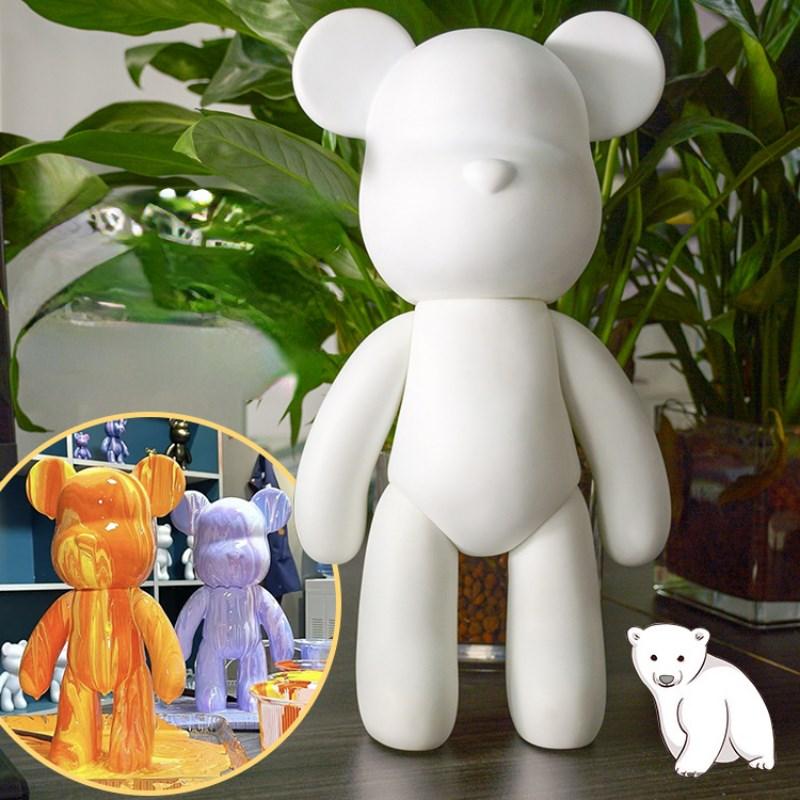 Сделай сам Скульптура Жидкого Медведя Ручной Работы Жестокий Медведь Bearbrick Белая Пустая Форма Кукла Игрушка Граффити Роспись Украшения Подарок Домашний Декор