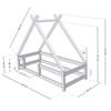 Lit cabane enfant TAHUKA 90 x 160 gris clair