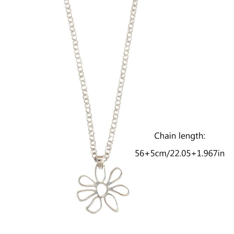 Ожерелье с цветочной подвеской для женщин, геометрическое однослойное ожерелье, регулируемая цепочка на шею, модные хипстерские украшения